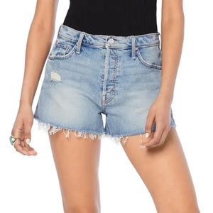 MOTHER the Tomcat Fray Hem Denim Shorts size 30 NWT in True Confessions
